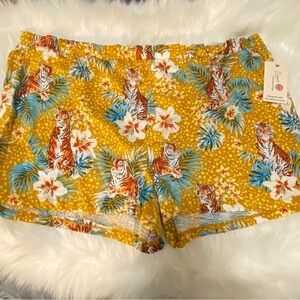 Secret Treasure Shorts Plus‎ Size 2X (18W-20W) Animal Print Draw String New